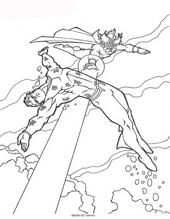 Plansa de colorat cu Aquaman 47 42